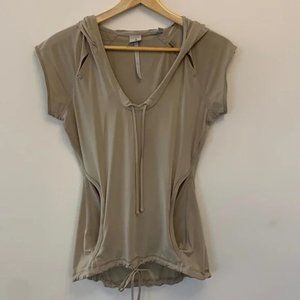 ADIDAS by STELLA MCCARTNEY sleeveless hooded pullover beige sz medium